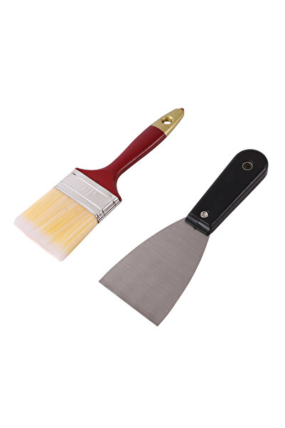 Lawazim Paint Brush & Putty Knife Set - 2 Piece DIY Painting and Scraping Tool Kit