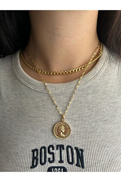 Fiamoss قلادة ميدالية نسائية مكونة من قطعتين