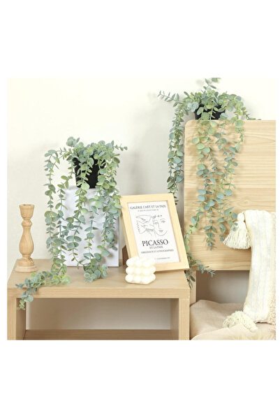 DRAMA HOME 2-piece Artificial Hanging Plant in Pot for Indoor Decoration