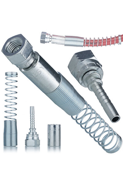 Rosfix Racord Furtun Vopsire 1/4" | Oțel Inoxidabil, Cu Arc Protecție