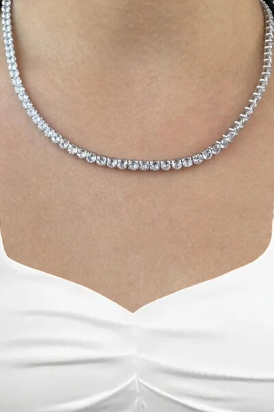 CAŞ DEKORASYON قلادة فضية اللون من حجر الممر المائي