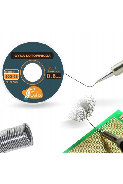 Rosfix Sârmă de Lipit Sn63Pb37 0,8mm 50g | 2% Flux | Topire 183°C