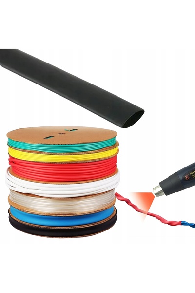 Rosfix Tub Termocontractabil 1,5mm Negru 1M | Raport 2:1, Izolare 1000V