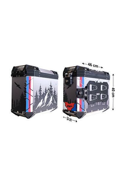 GP KOMPOZİT DSN06 Universal 40 lt x 2 Desenli Alüminyum Motosiklet Yan Çanta ...