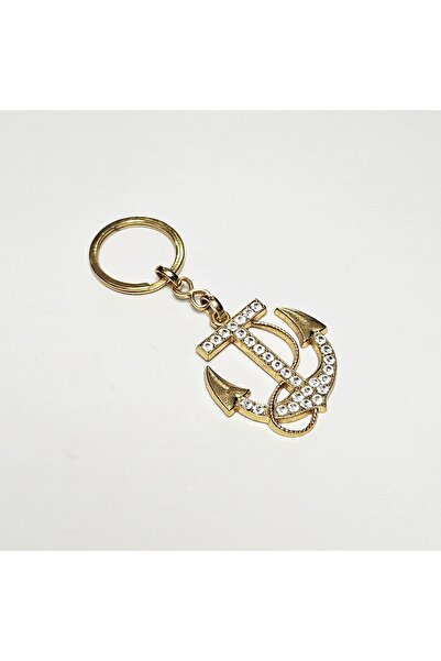 ÜNSA Anahtar إكسسوار سلسلة مفاتيح على شكل مرساة بحري مرصعة بالأحجار، إكسسوار للحقائب