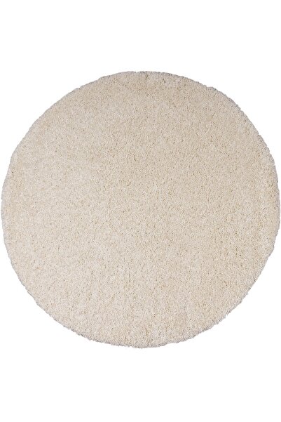 LUNA HOME Round rug »Viva« with long pile, fluffy, cream color 140 cm