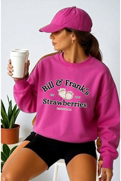 ArtYus سويت شيرت للجنسين بأكمام طويلة وطباعة أمامية على شكل بيل ستراوبيري ويا...