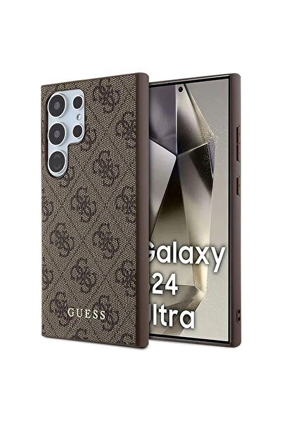 Guess Case for Samsung Galaxy S24 Ultra, Hardcase 4G Metal Gold Logo, Brown