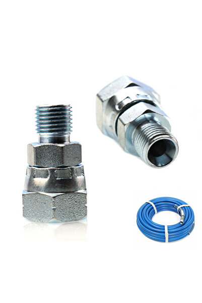 Rosfix Adaptor Furtun 1/4"–3/8" Inox | 400 Bar | Compatibil cu Pistol de Vopsit