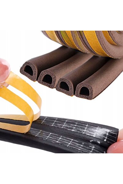 Rosfix Bandă Etanșare Autocolantă Tip D 100M | Cauciuc EPDM Maro 3–7 mm