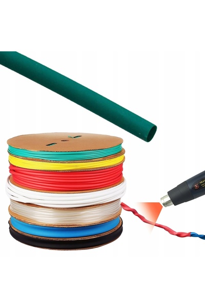 Rosfix Tub Termocontractabil 8mm Verde 1M | Raport 2:1 | Izolație 1000V