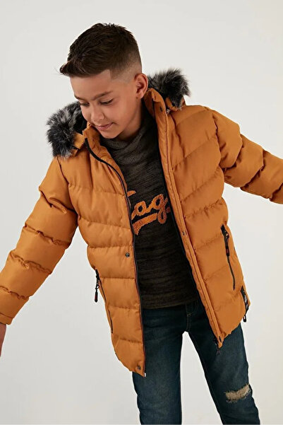 FREE ARSLAN COLLECTİON Palton detașabil cu glugă cu căptușeală din pluș din b...