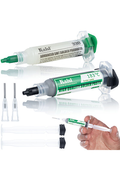 Rosfix Set Pastă de Lipit Flux 338 + Staniu 183°C | 2x Piston, 2x Ac