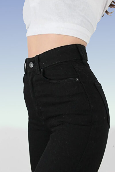 Geppetto A10545454 Μαύρο τζιν που δεν ξεθωριάζει Μαύρο τζιν με λύκρα ψηλόμεσο μαύρο τζιν εξαιρετικά άνετο μαύρο