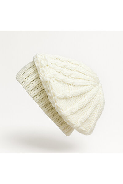 Butik Beyaz Ressam Model Triko Kadın Şapka Bere