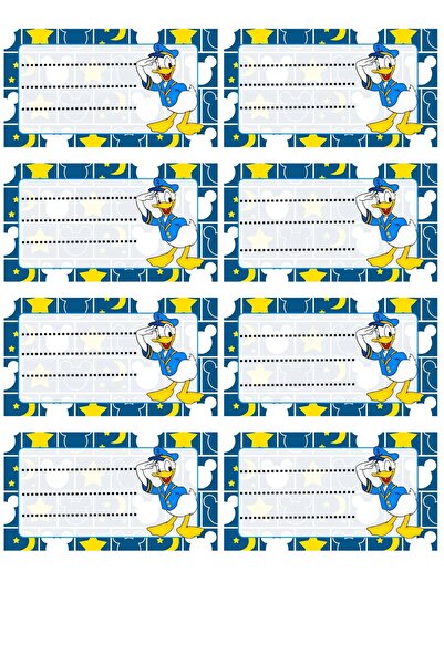 CrisPrint Set 20 etichete școlare Donald Duck – albastru