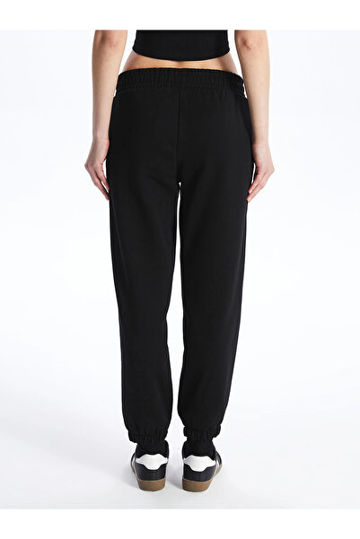 LC Waikiki LCW Vision Siyah Beli Lastikli Baskılı Kadın Jogger Eşofman Altı