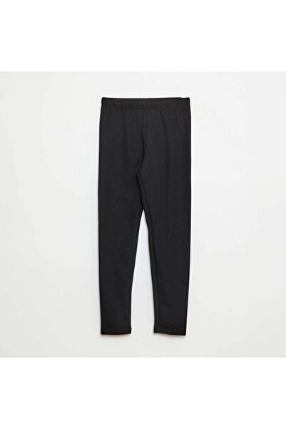 KIABI بنطال ضيق دافئ مبطن بالمخمل باللون الأسود