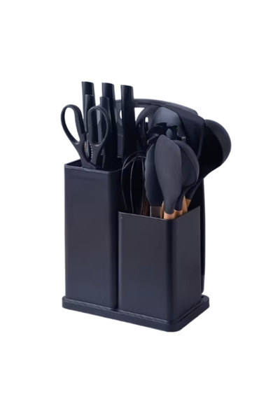 TodayShop Set de 19 ustensile de bucătărie din silicon cu suport și mânere di...