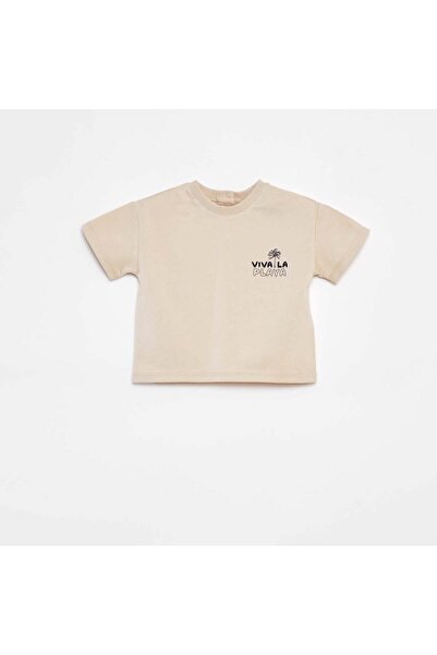 KIABI Cropped T-shirt + shorts + bucket hat set - 3-piece set BEIGE