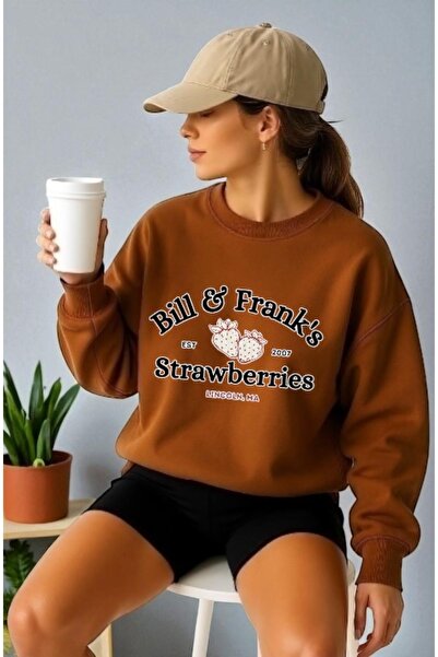 ArtYus سويت شيرت للجنسين بأكمام طويلة وطباعة أمامية على شكل بيل ستراوبيري ويا...