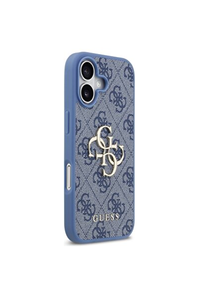 Guess Θήκη για iPhone 17, Σκληρή θήκη 4G με μεγάλο λογότυπο, Λεπτή προστασία, Συμβατή, Μπλε