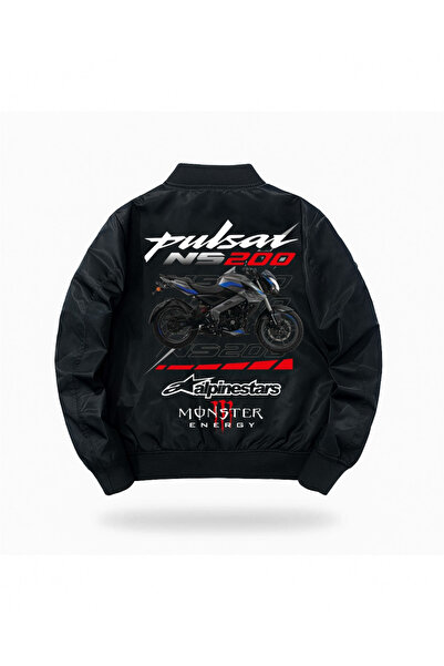 Toum Motorbike Printed Unisex Bomber Jacket