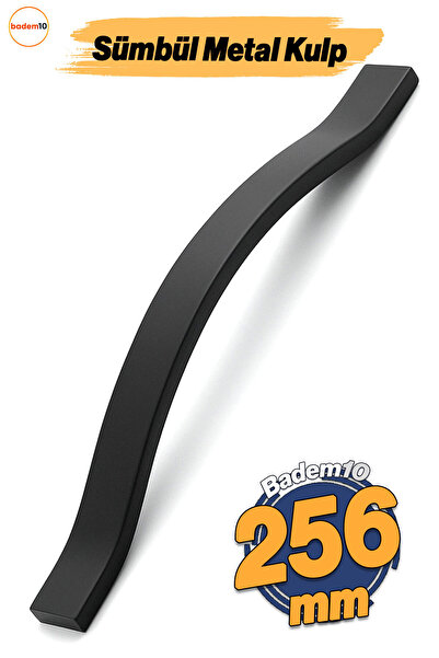 Badem10 Hyacinth Handle 256 mm Black Metal Furniture Handle Modern Kitchen Cabinet Drawer Handle Cupboard Door Handles