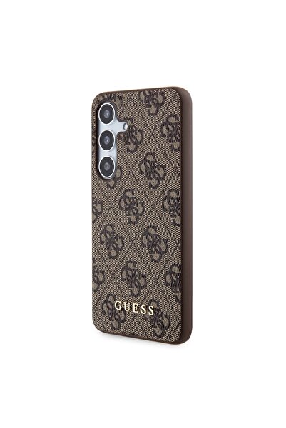 Guess Θήκη για Samsung Galaxy S24, Σκληρή θήκη 4G Μεταλλική Χρυσή με Λογότυπο, Καφέ