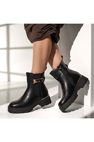 BMoD Ghete negre pentru femei cu inserție din material elastic MOD12352