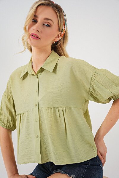 Hiccup Bdart Loose Fit Button down Short Shirt