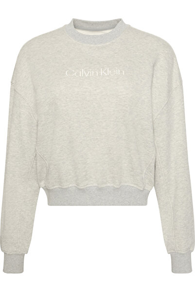 Calvin Klein Kadın Marka Logo Baskılı Bisiklet Yaka Günlük Kullanıma Uygun Uzun Kollu Şık Görünüşlü