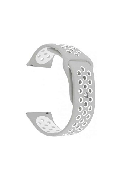 Edman Curea sport din silicon compatibilă cu Samsung Gear S3, telescoape cu eliberare rapidă, 22 mm, gri/alb