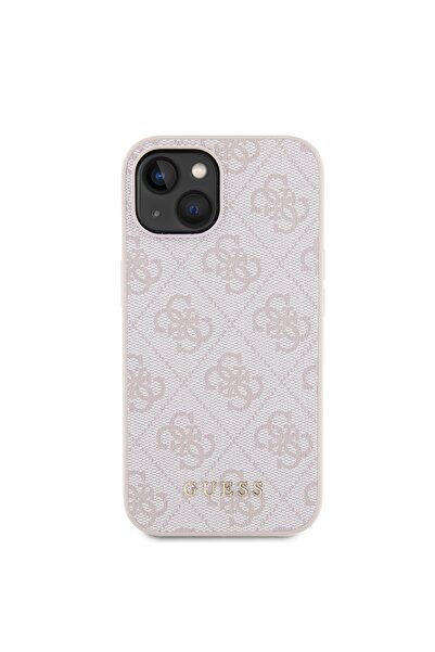 Guess Θήκη για iPhone 15, Σκληρή θήκη 4G Μεταλλική Χρυσή με Λογότυπο, Ροζ