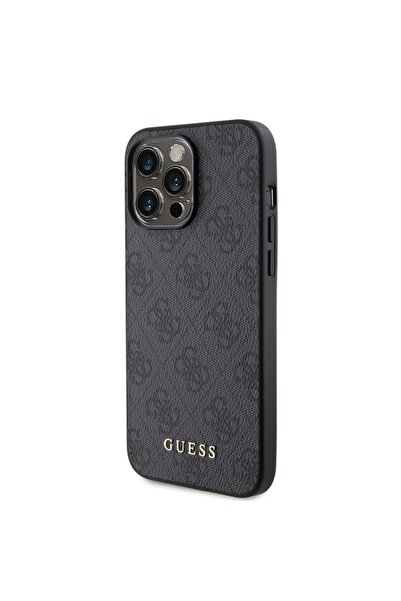 Guess Θήκη για iPhone 15 Pro Max, Σκληρή θήκη 4G Μεταλλική Χρυσή με Λογότυπο, Γκρι