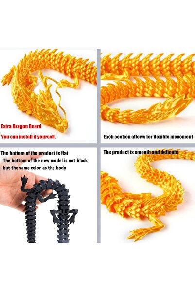 OEM 3D Crystal Dragon Figurine, 30cm, Glittering Gold