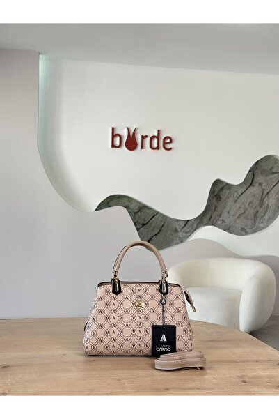 Armine Trend Logolu El Ve Omuz Çantası ARM113-3 Bej