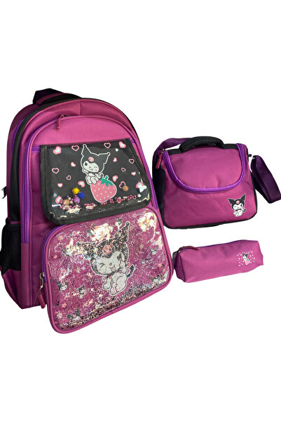 SRT Açık Mor Siyah Kuromili Sırt Okul Çantası