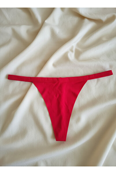 Hmd Üçlü Poliamid Kırmızı Beyaz Ekru String Kadın Tanga Rahat & Esnek