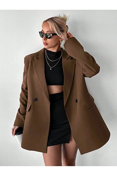 diaves Kahverengi Oversize Blazer Ceket