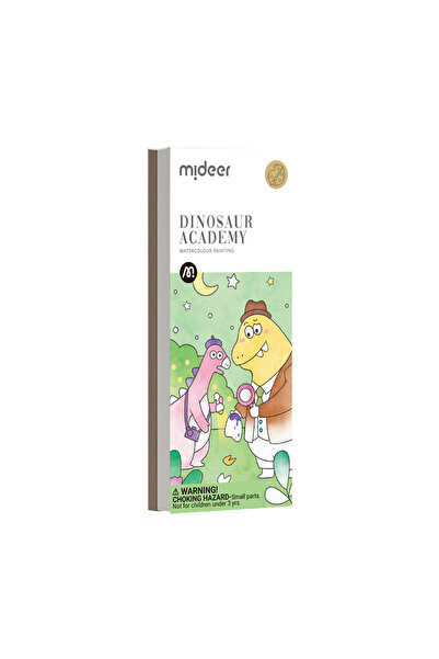 Mideer Coloring Book With Drawings, Includes Paintbrush And Watercolors, Dinosaurs,