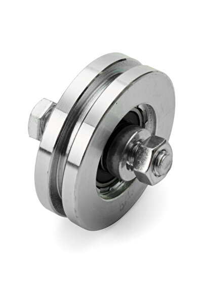 gwd Roată cu rulmenți pentru porți culisante montate pe podea, formă de T, diametru 68 mm, oțel galvanizat