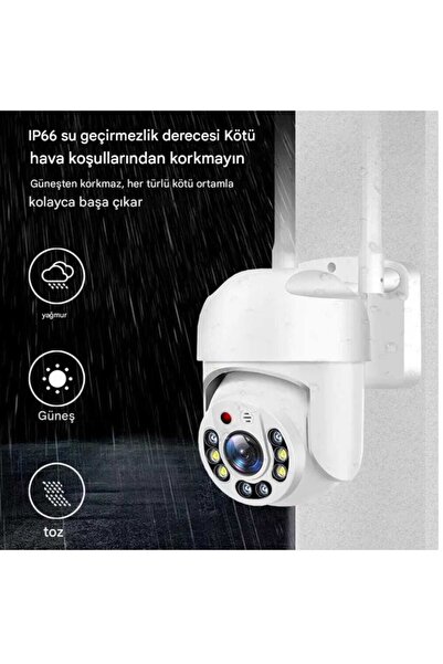SmartVision Wifi Ptz Yapay Zeka 2MP Dış Cephe Kablosuz Güvenlik Kamerası