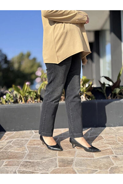 MissWhence Pipe Leg Stonewashed Jeans 38123 Navy Blue