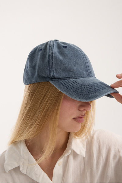 OX-RA Пряма унісекс синя кольорова прана джинсова шапка