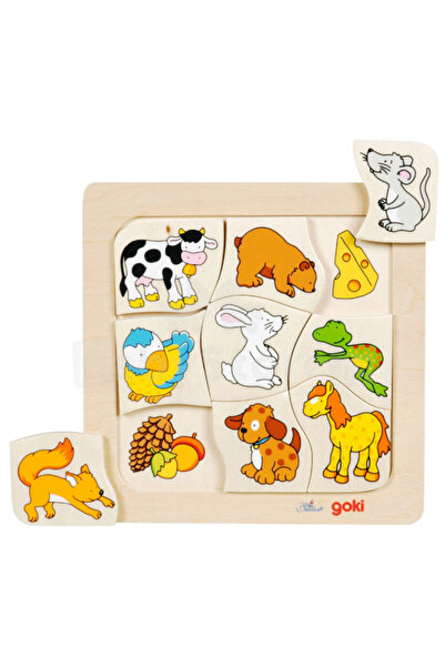 Goki Educational Puzzle for Children 2 Years Old+ Animals and Their Food