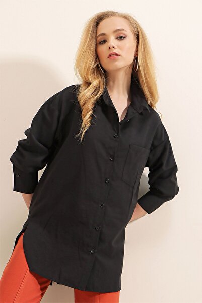 Hiccup Bdart Pocket Detailed, Buttoned, Loose Fit Poplin Shirt