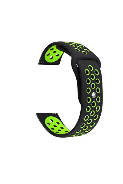 Edman Curea sport din silicon compatibilă cu Samsung Gear S3, telescoape cu eliberare rapidă, 22 mm, negru/verde