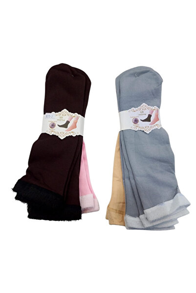 abu rehla 6 pairs of soft fur trimmed ankle socks in stylish solid colors, comfortable to wear and perfect for your daily look.