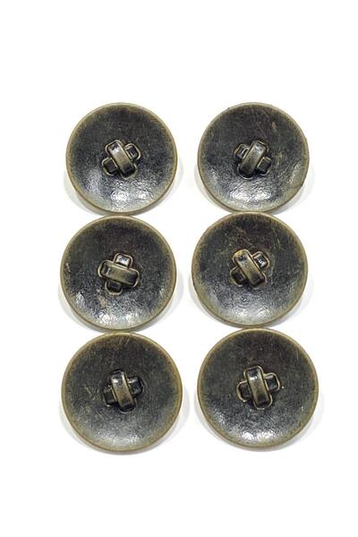 karantuhafiye Ιταλικό vintage κουμπί μεγάλου μεγέθους / Σετ 6 τεμαχίων / 3,8 εκ. / Χακί